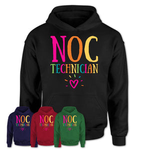 Noc Technician Rainbow Lettering Heart Shirt, Employee Appreciation Gifts