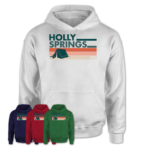 North Carolina Holly Springs Camping Shirt for Family Teammates Vintage Retro Colors