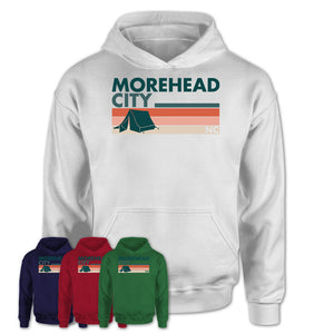 North Carolina Morehead City Camping Shirt for Family Teammates Vintage Retro Colors