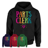 Parts Clerk Rainbow Lettering Heart Shirt, Employee Appreciation Gifts