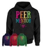 Peer Mentor Rainbow Lettering Heart Shirt, Employee Appreciation Gifts