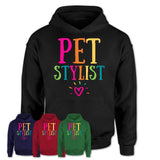 Pet Stylist Rainbow Lettering Heart Shirt, Employee Appreciation Gifts