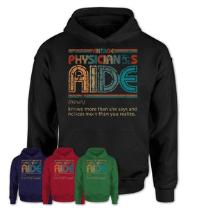 Physician'S Aide Definition Vintage Retro Colors Shirt, Coworker Birthday Gift TShirt