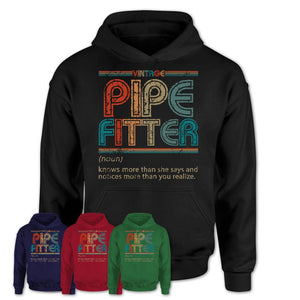 Pipe Fitter Definition Vintage Retro Colors Shirt, Coworker Birthday Gift TShirt