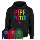 Pipe Fitter Rainbow Lettering Heart Shirt, Employee Appreciation Gifts