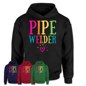 Pipe Welder Rainbow Lettering Heart Shirt, Employee Appreciation Gifts