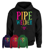 Pipe Welder Rainbow Lettering Heart Shirt, Employee Appreciation Gifts