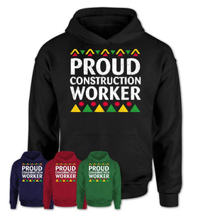 Proud Construction Worker Africa Pride Black History Month T-Shirt