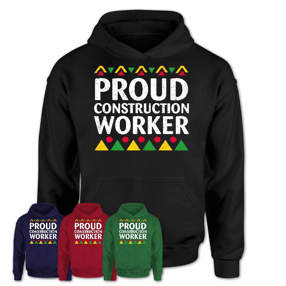 Proud Construction Worker Africa Pride Black History Month T-Shirt