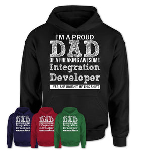 Proud Dad of A Freaking Awesome Daughter Integration Developer Shirt, Father Day Gift from Daughter, Funny Shirt For Dad