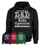 Proud Dad of A Freaking Awesome Daughter Ride Operator Shirt, Father Day Gift from Daughter, Funny Shirt For Dad