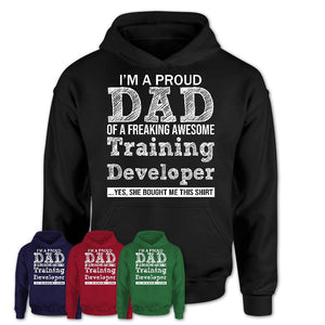 Proud Dad of A Freaking Awesome Daughter Training Developer Shirt, Father Day Gift from Daughter, Funny Shirt For Dad