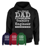 Proud Dad of A Freaking Awesome Daughter Usability Engineer Shirt, Father Day Gift from Daughter, Funny Shirt For Dad