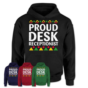 Proud Desk Receptionist Africa Pride Black History Month T-Shirt