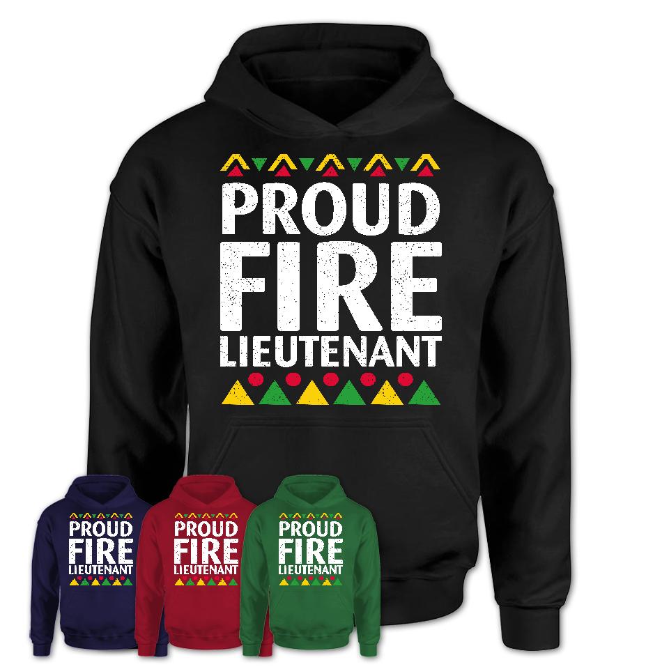 Proud Fire Lieutenant Africa Pride Black History Month T-Shirt