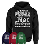 Proud Husband of A Freaking Awesome .Net Developer Wife Shirt, Husband Valentine Gift, Anniversary Couple Shirt