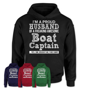 Proud Husband of A Freaking Awesome Boat Captain Wife Shirt, Husband Valentine Gift, Anniversary Couple Shirt