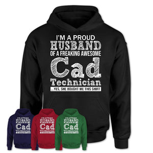 Proud Husband of A Freaking Awesome Cad Technician Wife Shirt, Husband Valentine Gift, Anniversary Couple Shirt