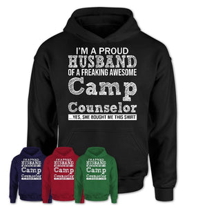 Proud Husband of A Freaking Awesome Camp Counselor Wife Shirt, Husband Valentine Gift, Anniversary Couple Shirt