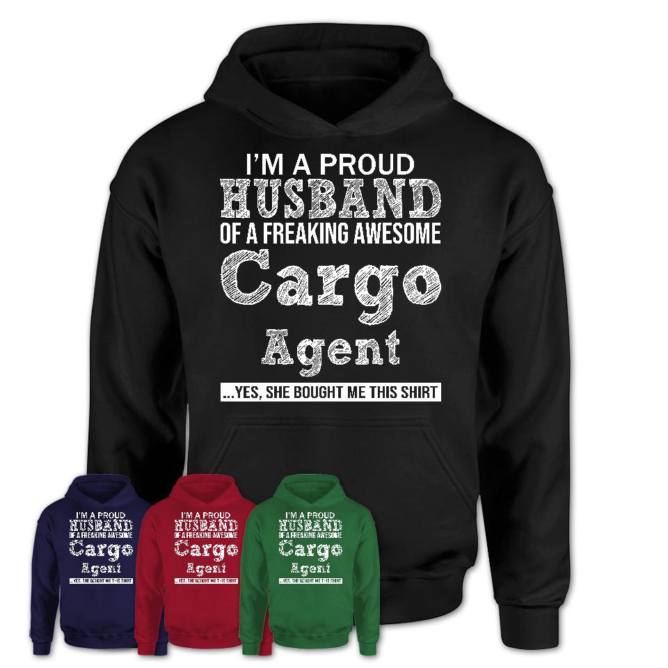 Proud Husband of A Freaking Awesome Cargo Agent Wife Shirt, Husband Valentine Gift, Anniversary Couple Shirt