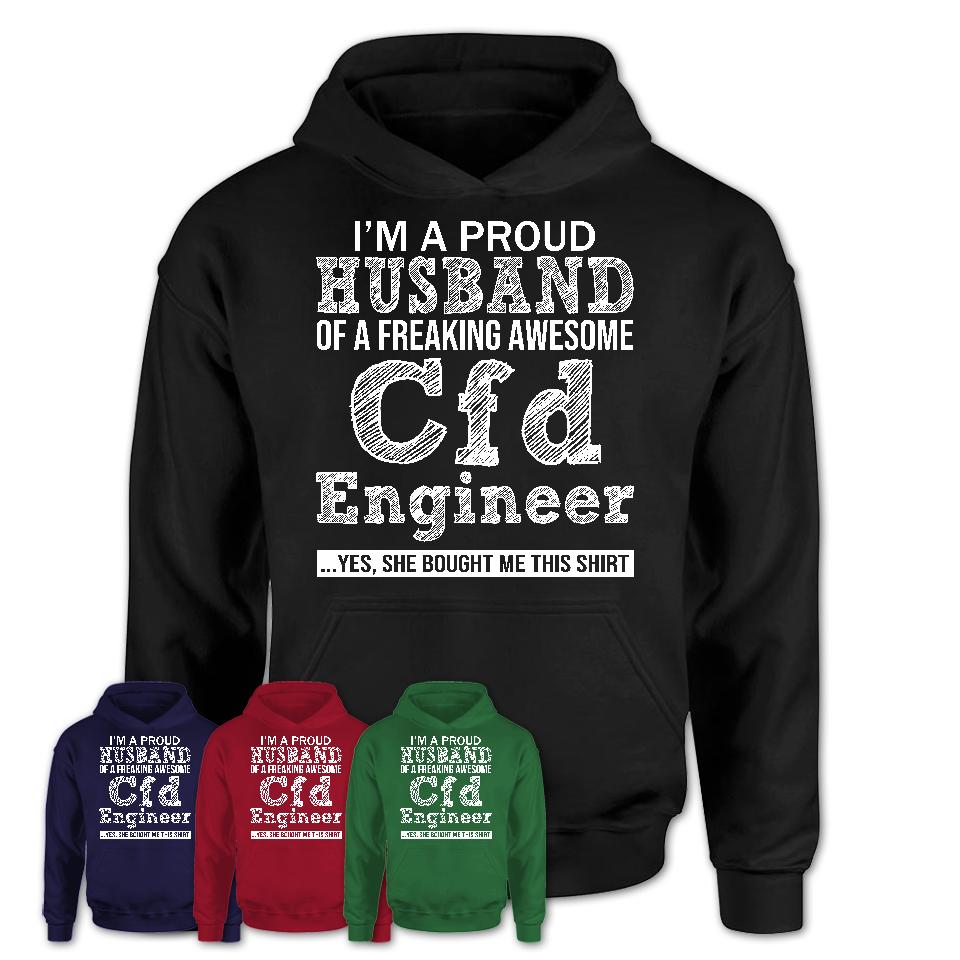 Proud Husband of A Freaking Awesome Cfd Engineer Wife Shirt, Husband Valentine Gift, Anniversary Couple Shirt