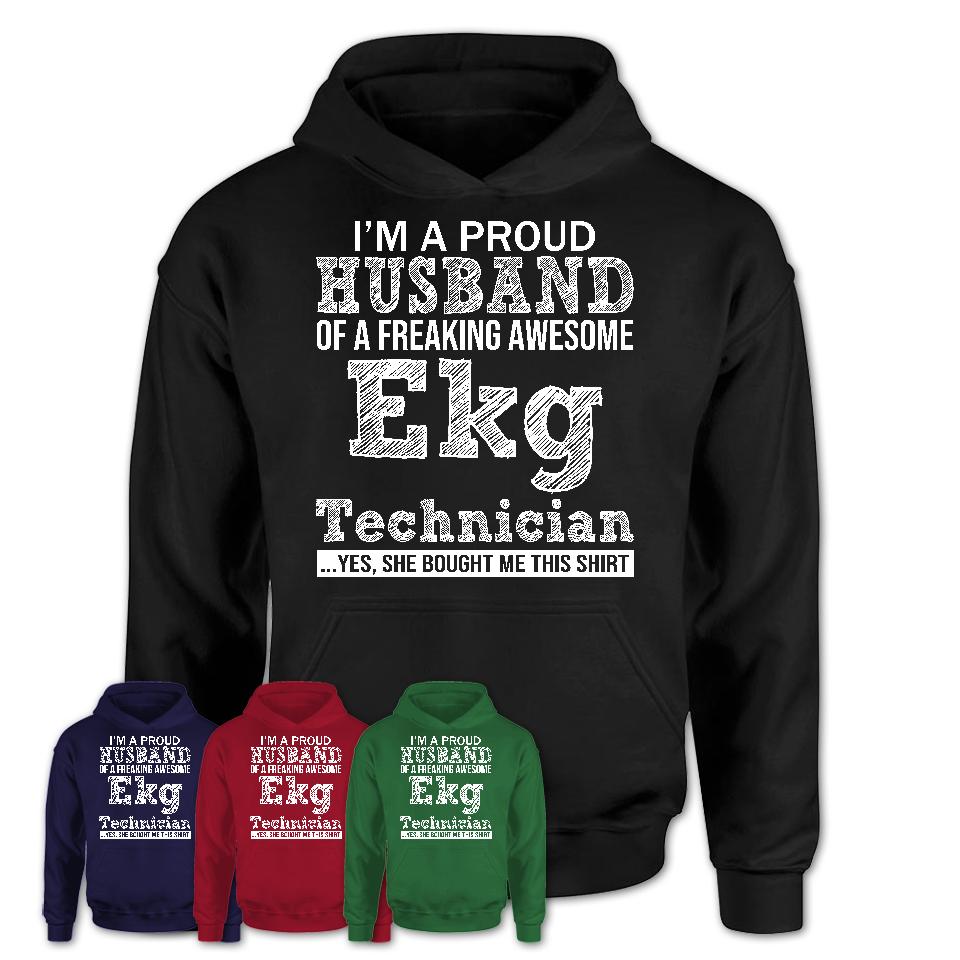Proud Husband of A Freaking Awesome Ekg Technician Wife Shirt, Husband Valentine Gift, Anniversary Couple Shirt