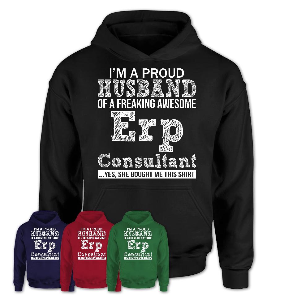 Proud Husband of A Freaking Awesome Erp Consultant Wife Shirt, Husband Valentine Gift, Anniversary Couple Shirt