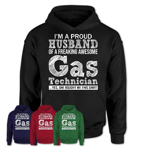 Proud Husband of A Freaking Awesome Gas Technician Wife Shirt, Husband Valentine Gift, Anniversary Couple Shirt