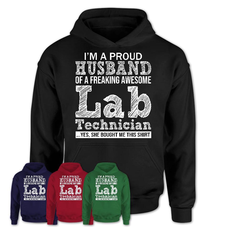 Proud Husband of A Freaking Awesome Lab Technician Wife Shirt, Husband Valentine Gift, Anniversary Couple Shirt