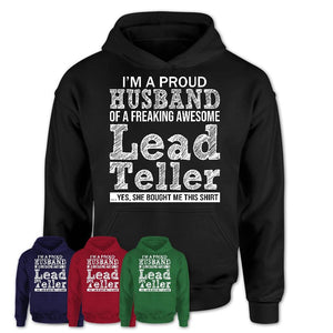Proud Husband of A Freaking Awesome Lead Teller Wife Shirt, Husband Valentine Gift, Anniversary Couple Shirt