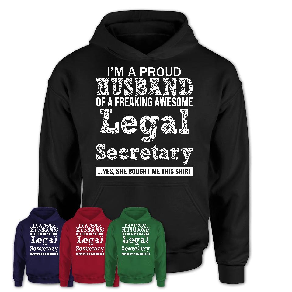 Proud Husband of A Freaking Awesome Legal Secretary Wife Shirt, Husband Valentine Gift, Anniversary Couple Shirt