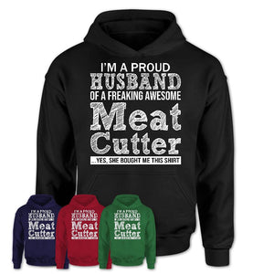 Proud Husband of A Freaking Awesome Meat Cutter Wife Shirt, Husband Valentine Gift, Anniversary Couple Shirt
