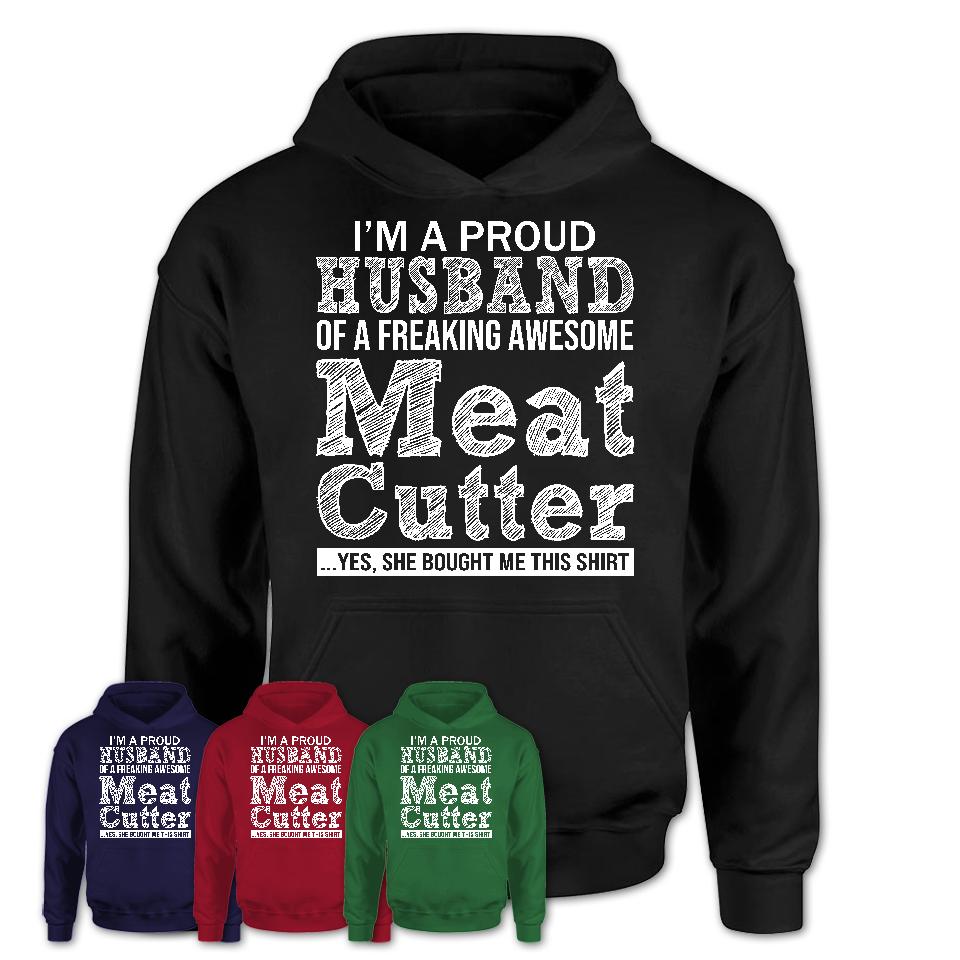 Proud Husband of A Freaking Awesome Meat Cutter Wife Shirt, Husband Valentine Gift, Anniversary Couple Shirt