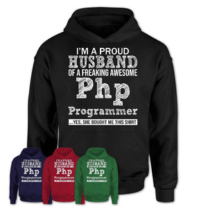 Proud Husband of A Freaking Awesome Php Programmer Wife Shirt, Husband Valentine Gift, Anniversary Couple Shirt