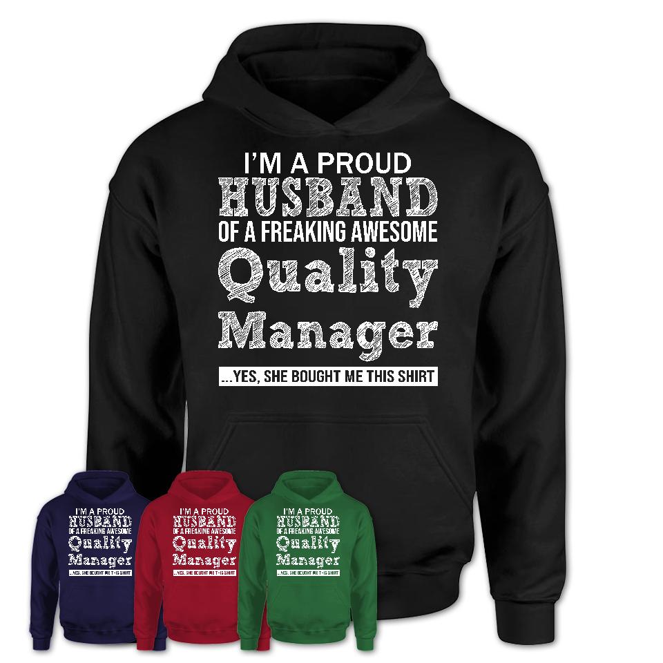 Proud Husband of A Freaking Awesome Quality Manager Wife Shirt, Husband Valentine Gift, Anniversary Couple Shirt