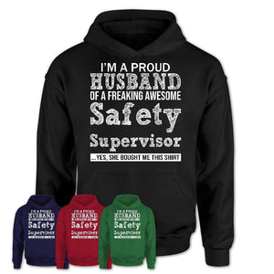 Proud Husband of A Freaking Awesome Safety Supervisor Wife Shirt, Husband Valentine Gift, Anniversary Couple Shirt