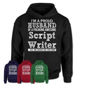 Proud Husband of A Freaking Awesome Script Writer Wife Shirt, Husband Valentine Gift, Anniversary Couple Shirt