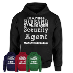 Proud Husband of A Freaking Awesome Security Agent Wife Shirt, Husband Valentine Gift, Anniversary Couple Shirt