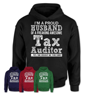 Proud Husband of A Freaking Awesome Tax Auditor Wife Shirt, Husband Valentine Gift, Anniversary Couple Shirt