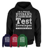 Proud Husband of A Freaking Awesome Test Developer Wife Shirt, Husband Valentine Gift, Anniversary Couple Shirt