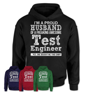 Proud Husband of A Freaking Awesome Test Engineer Wife Shirt, Husband Valentine Gift, Anniversary Couple Shirt