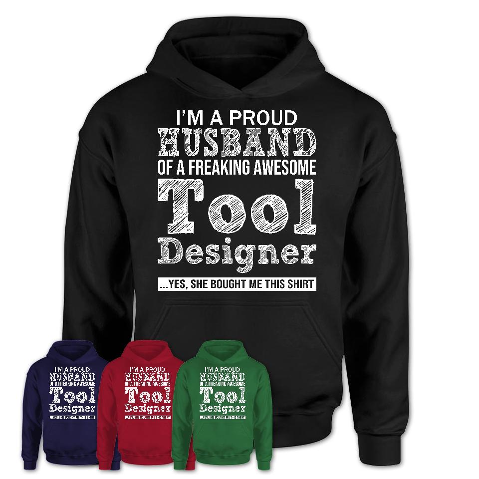 Proud Husband of A Freaking Awesome Tool Designer Wife Shirt, Husband Valentine Gift, Anniversary Couple Shirt