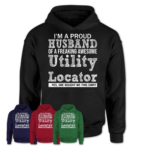 Proud Husband of A Freaking Awesome Utility Locator Wife Shirt, Husband Valentine Gift, Anniversary Couple Shirt
