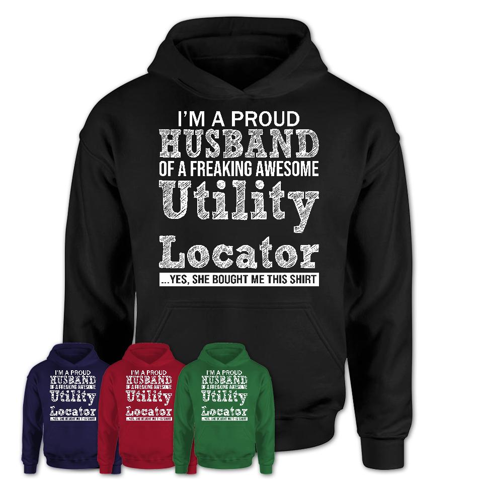 Proud Husband of A Freaking Awesome Utility Locator Wife Shirt, Husband Valentine Gift, Anniversary Couple Shirt