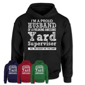 Proud Husband of A Freaking Awesome Yard Supervisor Wife Shirt, Husband Valentine Gift, Anniversary Couple Shirt