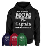 Proud Mom of A Freaking Awesome Daughter Fly Captain Shirt, Mother Day Gift from Daughter, Funny Shirt For Mom