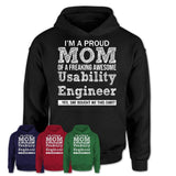 Proud Mom of A Freaking Awesome Daughter Usability Engineer Shirt, Mother Day Gift from Daughter, Funny Shirt For Mom