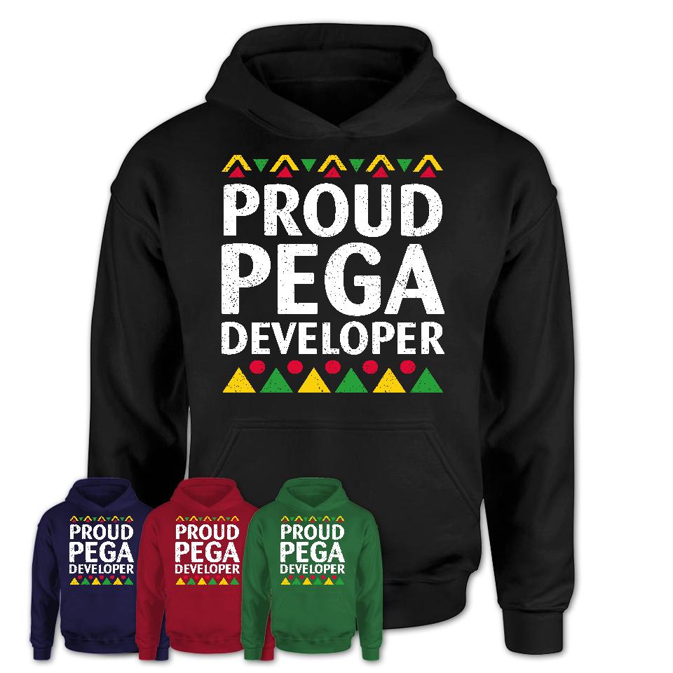 Proud Pega Developer Africa Pride Black History Month T-Shirt