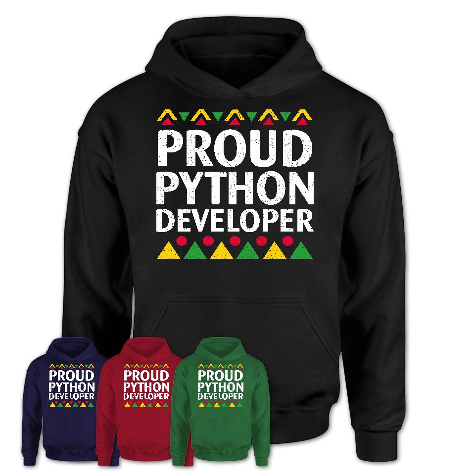 Proud Python Developer Africa Pride Black History Month T-Shirt