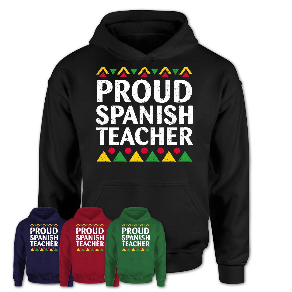 Proud Spanish Teacher Africa Pride Black History Month T-Shirt